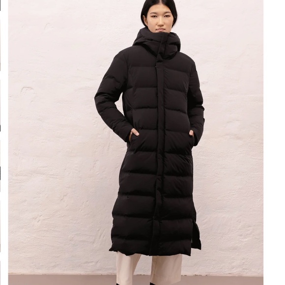 Scandinavian Edition Black Extra Long Puffer Coat